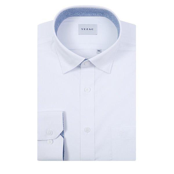 長袖レギュラーフィット スパン ソリッド配色 スナップ YJFXBR023_s