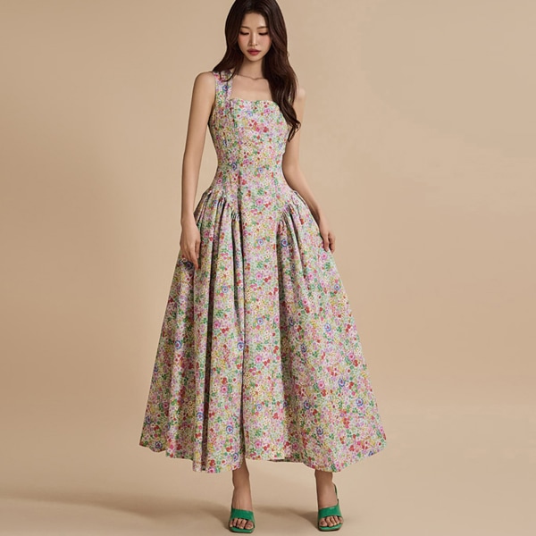 D9475 フローラル ワンピース