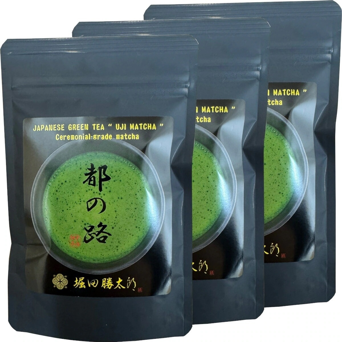 京都 宇治抹茶 粉末 都の路 50g×3袋セット 堀田勝太郎 Matcha 京都宇治の粉末のお抹茶です！ 茶道 薄茶 Matcha 粉末 Japanese Green Tea 抹茶粉末 po