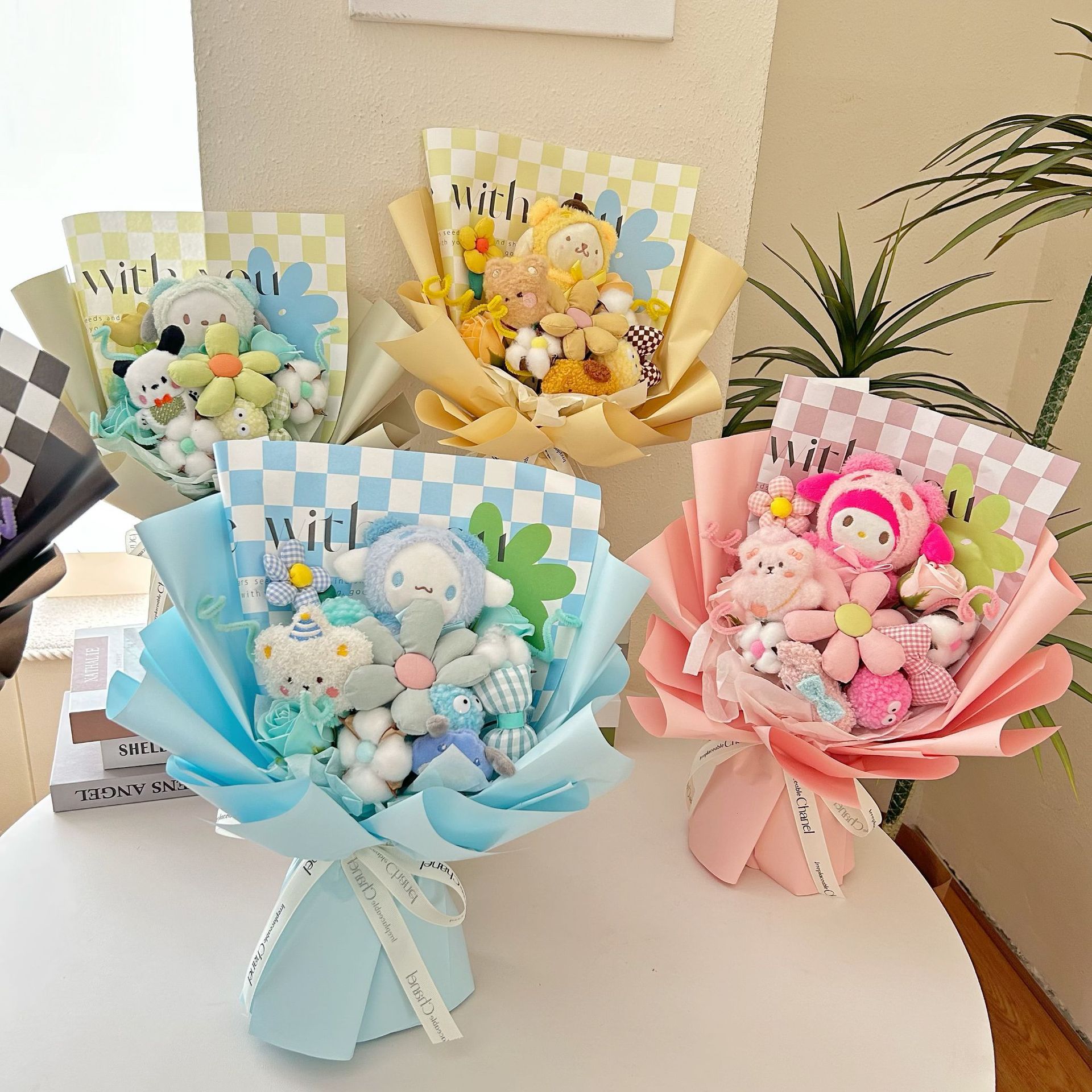 チャンキーフラワー ぬいぐるみ 花束 ギフト クリスマス ベビー プレゼント 電報くまちゃん プリザーブドフラワー 花束 誕生日 プレゼント