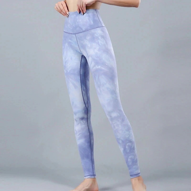 新商品 両面起毛 タイダイ ヨガパンツ ハイウエスト 目に見えないポケット 肌に優しいスウェットパンツ リフトアップ シャーリークロップド ヨガパンツ レディース4442