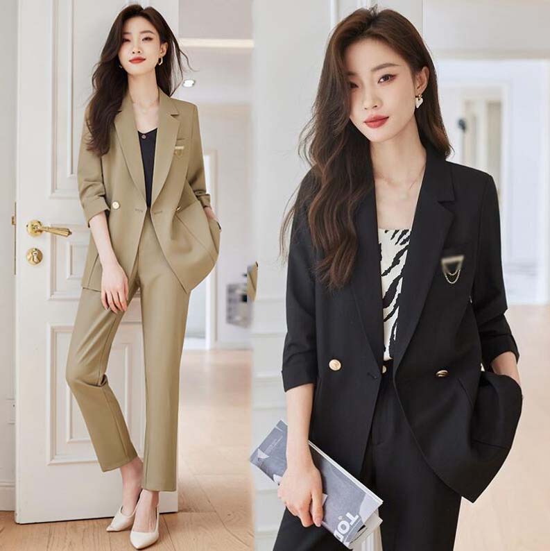 レディーススーツ フォーマル 春服 ママスーツ オフィス リクルートスーツ 2点セット 7分袖ジャケット+パンツ ビジネススーツ 入学式 入園式 通勤 面接 セレモニースーツ パンツスーツ セットアッ