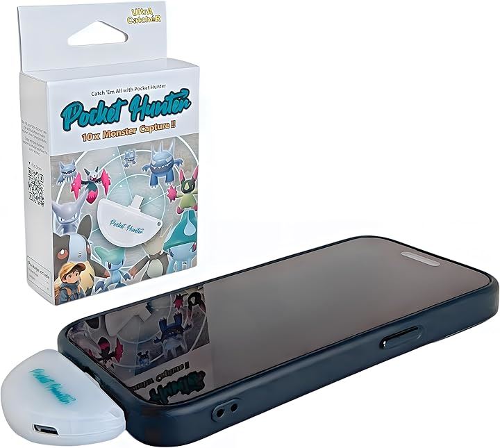 捕獲エリア拡大版 Poket Hunter 捕獲効率10倍 ポケモンGO用 オートキャッチ スマホ一体型(［iOS］ 拡大版 ホワイト)