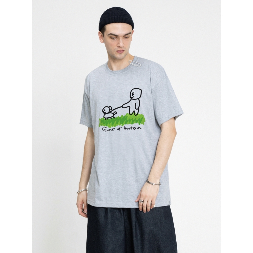GRAVER ドローイングパピーワーク半袖Tシャツグレー