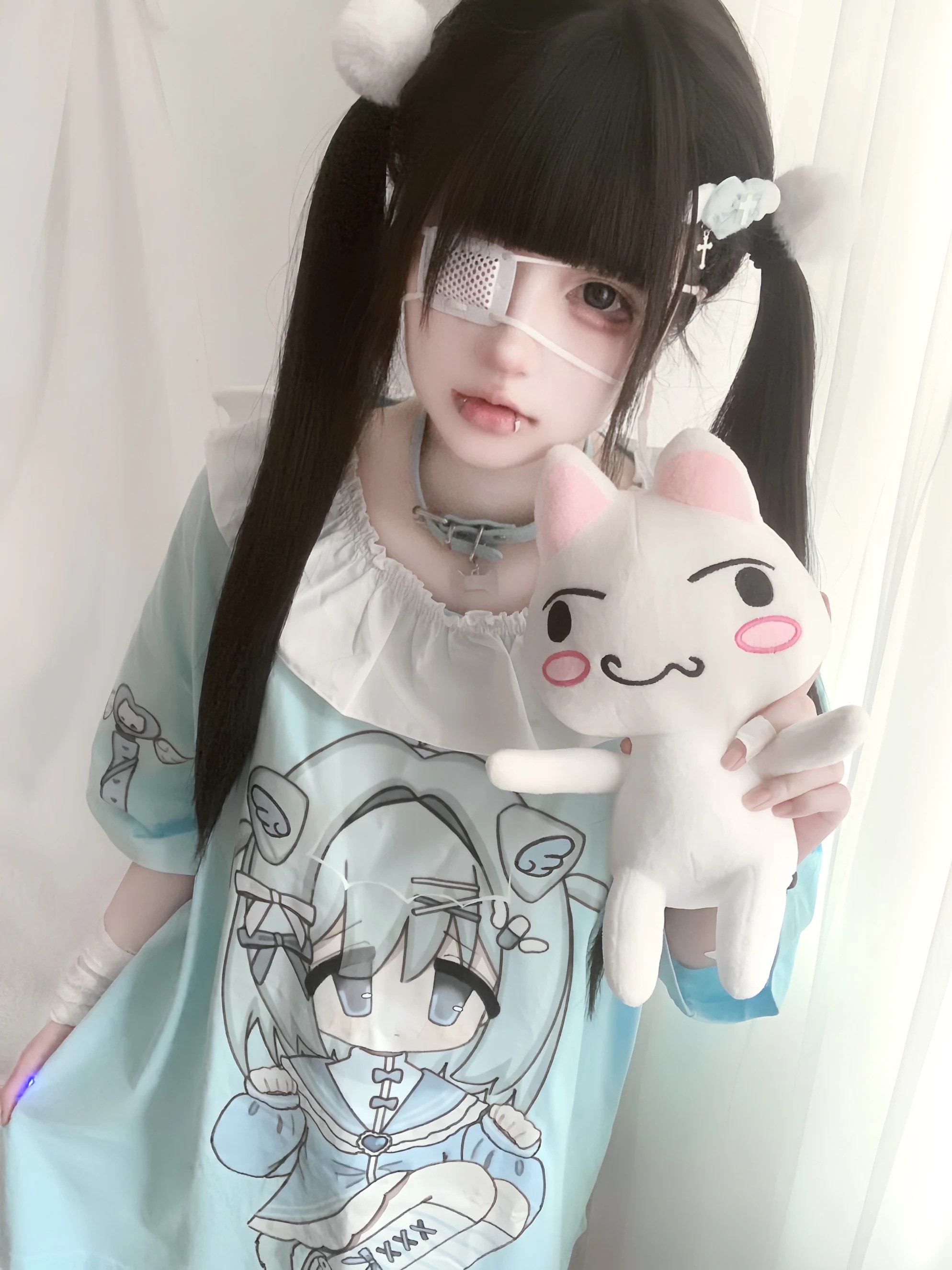 tシャツレディース地雷半袖コットン半袖地雷量産水彩シャツオタクガールアジアンオタクガール服