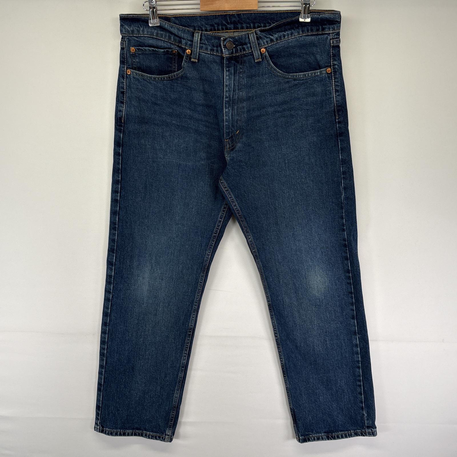 古着 デニムパンツ 505 ストレート ジーンズ ジーパン 色落ち ヒゲ 長ズボン w36 L30 ブルー メンズ