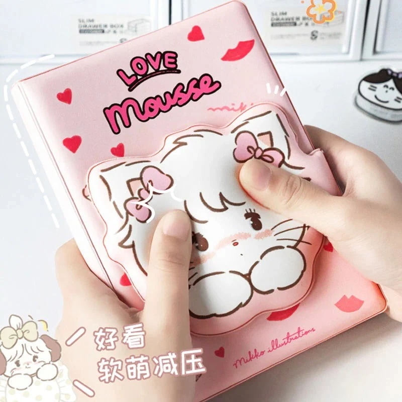 メガ割-【1204人コレクション】麦とmikko磁気ボタン本解凍本減圧ノート女子超萌え少女心かわいい日記手帳