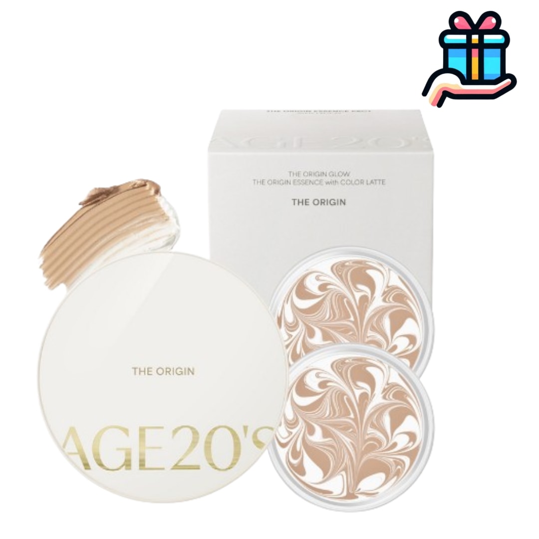 [BEST商品] エッセンス クッション THE ORIGIN パクト 本品 14g+レフィル 14g 韓国コスメ 正規品 つや消し ファンデーション トーンアップ スキンケア 超密着カバー 抗菌性