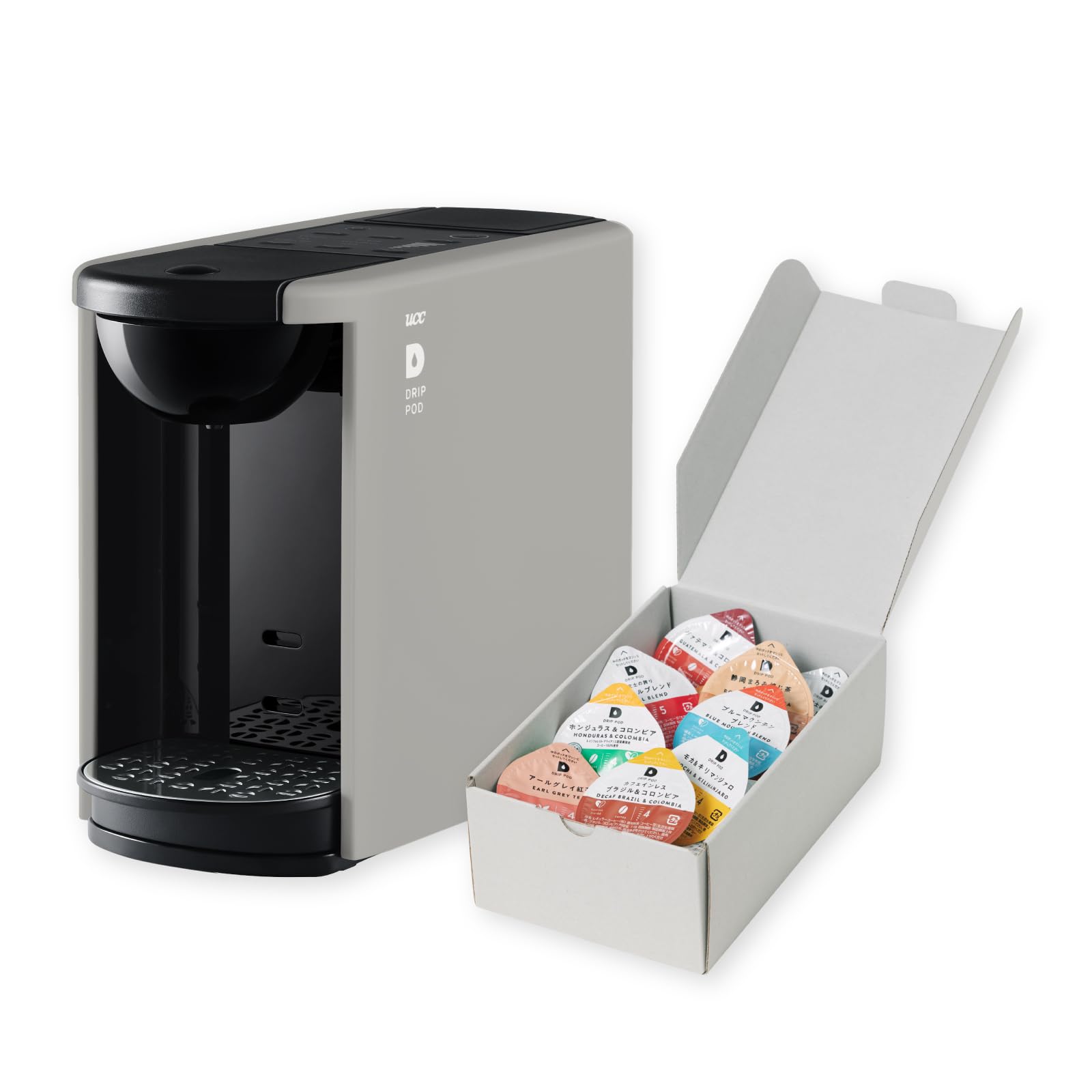 【Amazon.co.jp限定】UCC ドリップポッド カプセル式コーヒーマシン EC DP03クールグレー(H)Amazon限定カラー + テイスティングキット16P 【コーヒーメーカー】 【ギフト