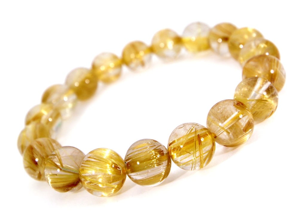 「1点もの 現品」 ゴールドルチルクォーツ ルチルクォーツ ブレスレット タイチンルチル 10.2mm パワーストーン ブレスレット メンズ レディース 天然石 数珠 アクセサリー メン h929-i