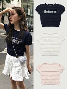 ★The Barnnetニット半袖Tシャツthe barnnetトップス Country Barn T-Shirt（カットソー/Tシャツ）｜The Barnnet（ザ