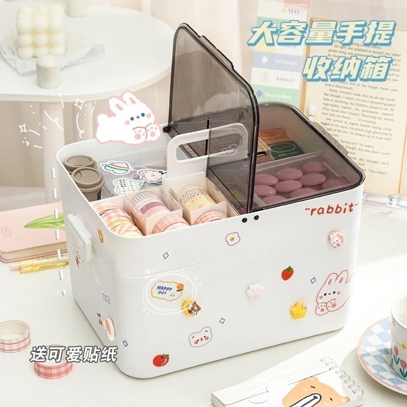 メガ割 家庭用大容量手提げ収納箱大型薬箱医療用箱多機能化粧品整理箱収納箱福袋 5,105円