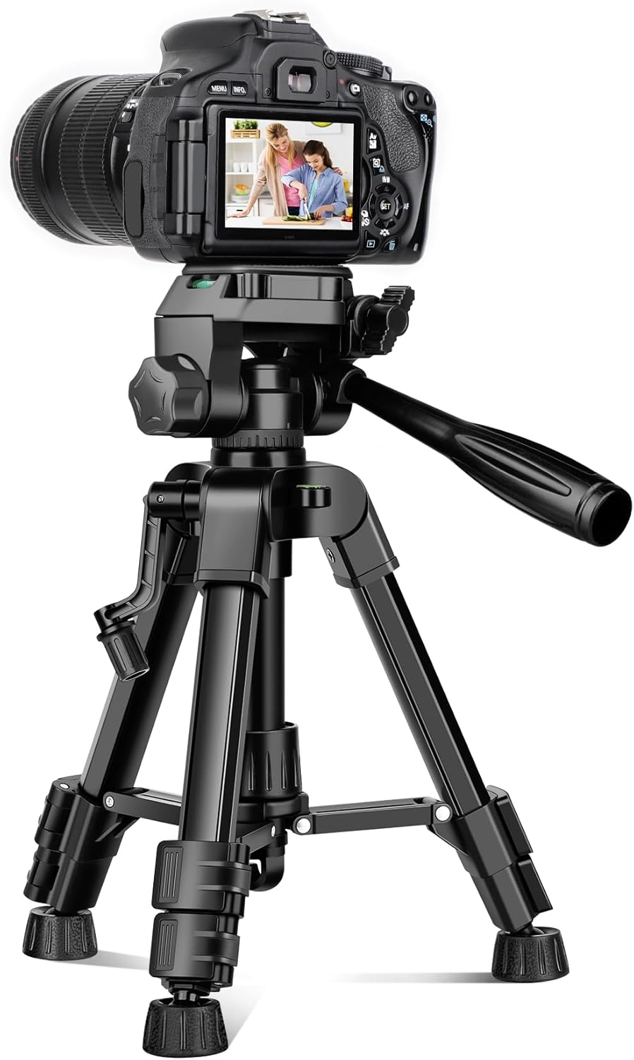 卓上三脚 64cm 収納時30cm 3WAY雲台対応 カメラ・ビデオカメラ・スマートフォン・タブレット用 収納袋付き