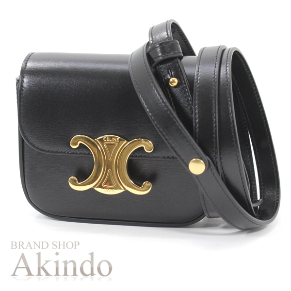 【新品】セリーヌ ミニ クロード トリオンフ ミニショルダーバッグ 黒 レザー 本革 カーフ レディース 10I513DPV.38NO CELINE バッグ BAG 斜め掛け 肩掛け ブランド カーフ
