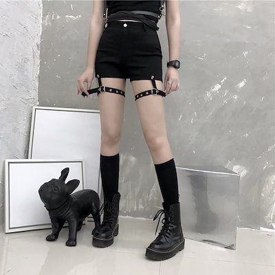 Qoo10] ショートパンツ ガーターベルト付き スト