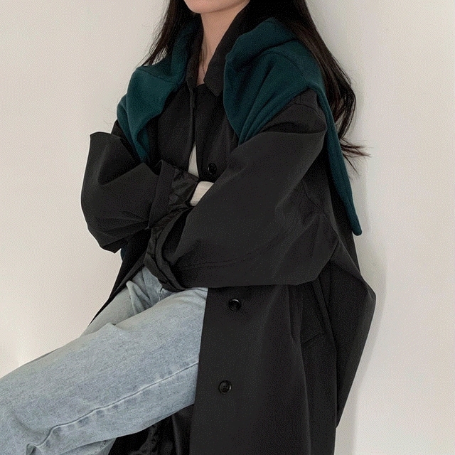 [Unisex] ビギニング オーバーフィット シングル トレンチコート ジャケット - ct