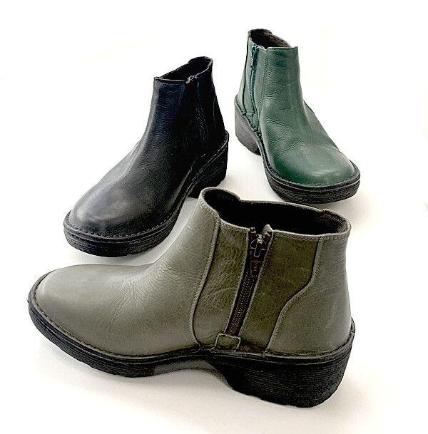 ブーツ レディースシューズ レディースファッション 靴 ハーフウェッジソール サイドファスナー 秋冬