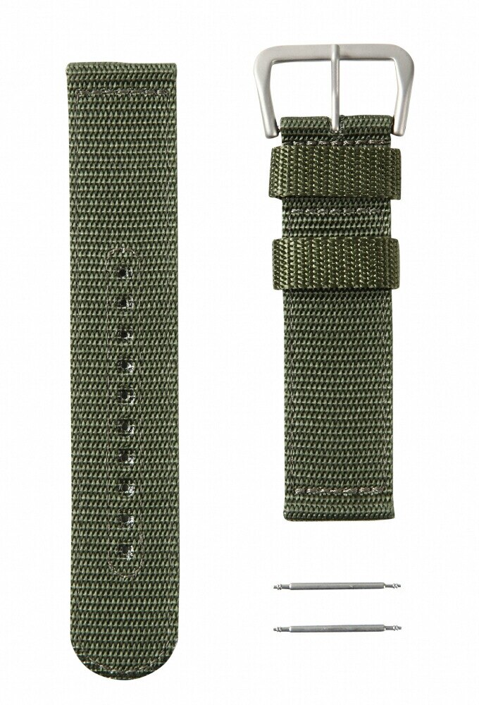 [セット商品] [SEIKO パッケージ] [新品] SEIKO 4A212JL SEIKO5 純正 22mm グリーン ナイロンベルト と ベルトピン2本 の2点セット [逆輸入品] [簡易パッケー