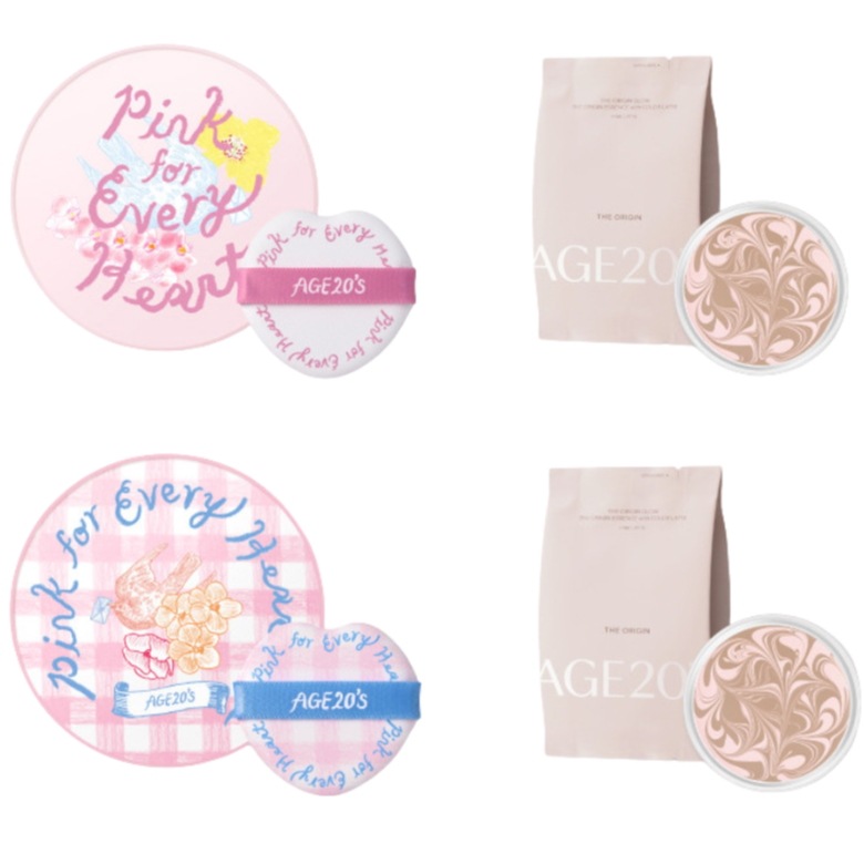 [限定] SPF50+, PA+++ ピンクラテパクト 本品+リフィル+クッションパフ4枚SAKIコラボ 限定デザイン