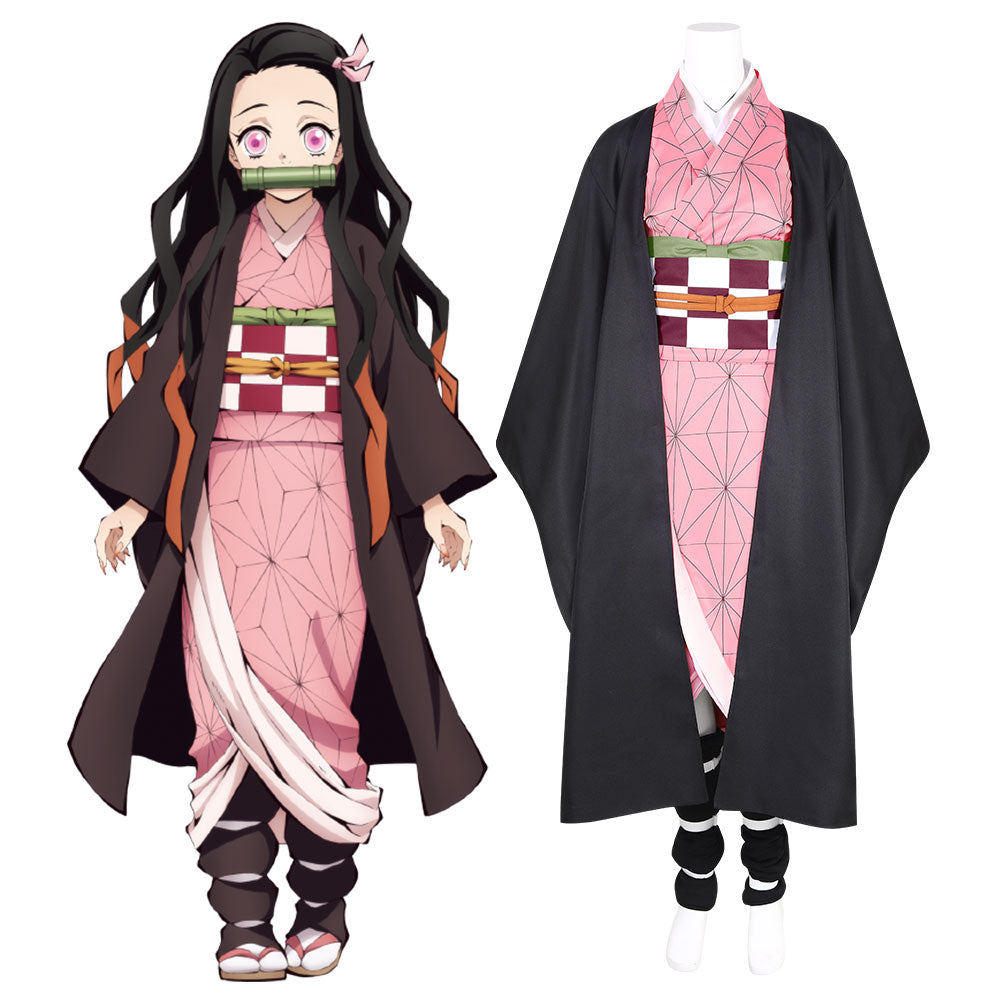 鬼滅の刃 竈門 禰豆子 コスプレ衣装 着物 仮装 変装 ヘッドカバー コスプレ ゲーム イベント パーティ