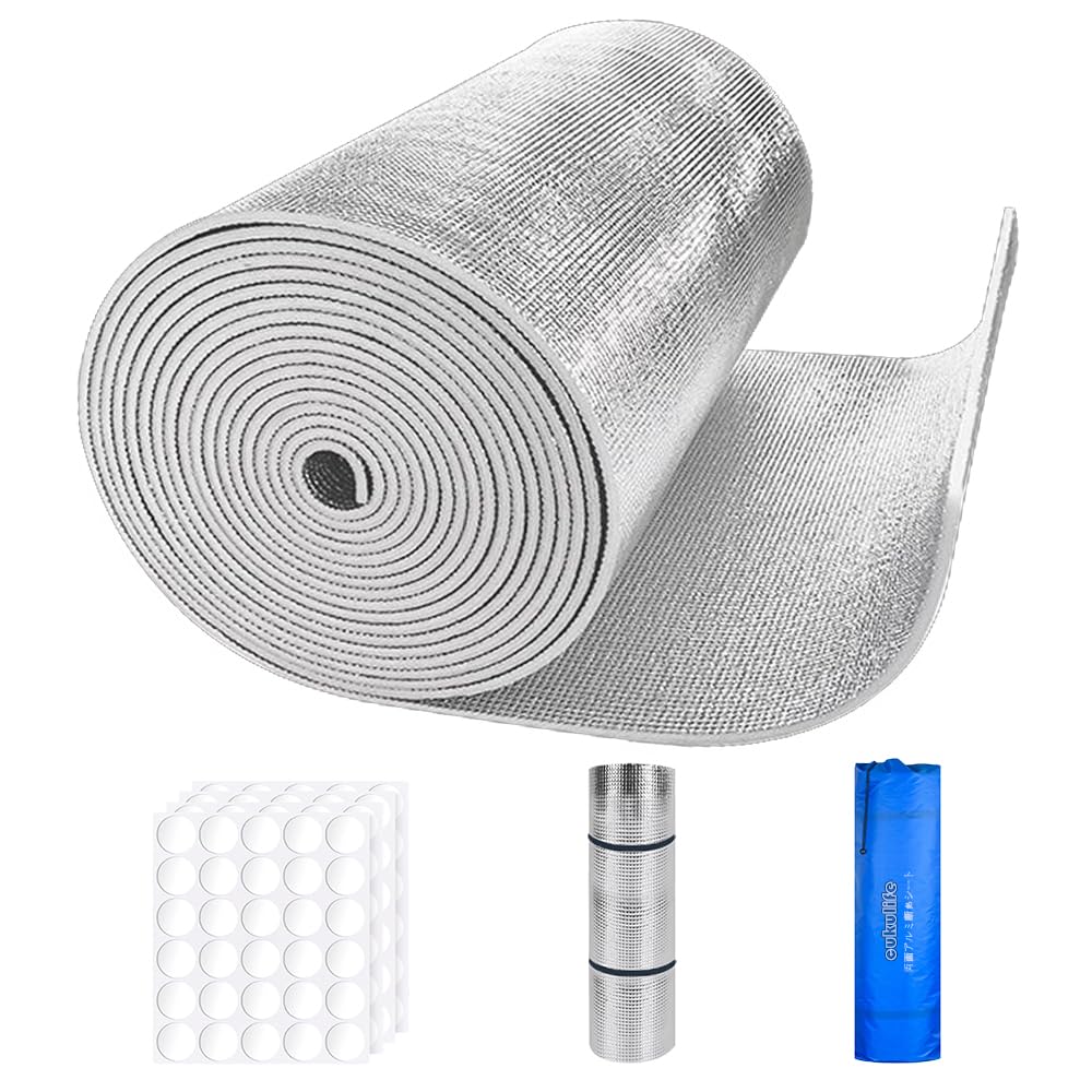 両面アルミ断熱シート 8mm極厚 50cmｘ500cm/90cmｘ500cm/100cmｘ500cm/90cmｘ1000cm/100cmｘ1000cm 大判 5m 10m 業務用 窓 床 車 壁 屋根