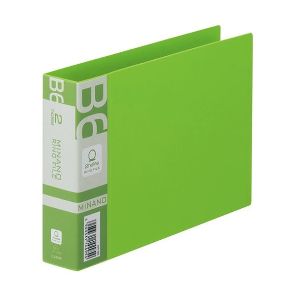 (まとめ) ライオン事務器 リングファイルMINANO(ミナノ) B6ヨコ 2穴 200枚収容 背幅35mm グリーン RF-228M 1冊 (×30セット)