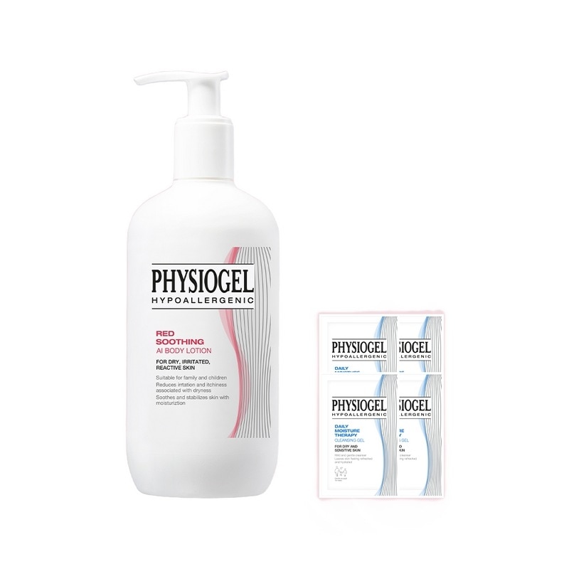 フィジオゲルレッドスーディングAIボディローション400ml +サッシェ5ml 4個