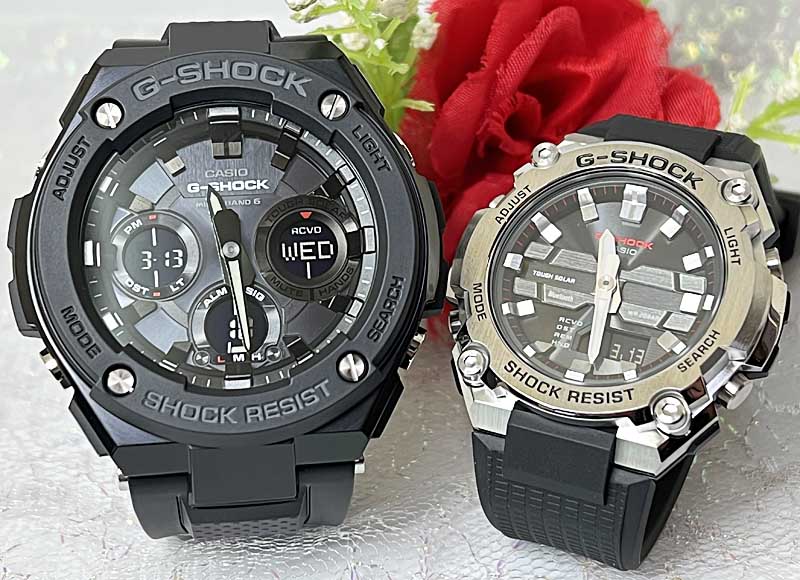 恋人たちのGショック ペアウオッチ gショック 人気 婚約　夫婦 高級　クリスマス プレゼント おすすめ G-SHOCK BABY-G カシオ 2本セット アナデジ GST-W100G-1BJF 52,800円