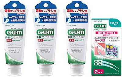 他サイト： GUM(ガム) [医薬部外品] 電動歯ブラシ用ハミガキ 薬用 デンタルジェル [ベルガモットタイプ 低研磨性] (CPC配合 殺菌 ハグキケア 口臭予防 フッ素配合 むし歯予防 歯磨き粉) 65g3の商品画像