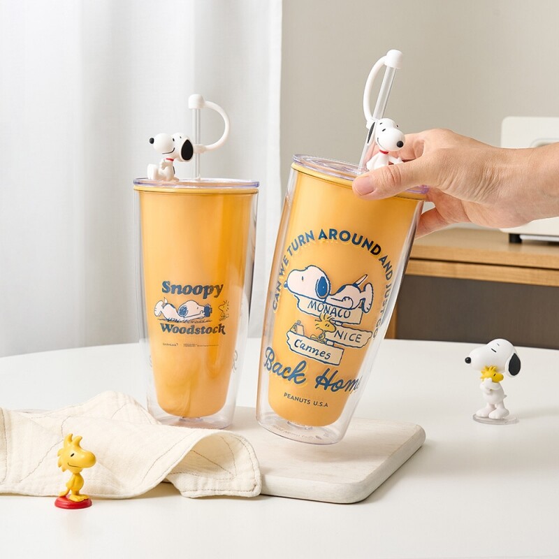 韓国正規品 スヌーピー コールドカップ タンブラー 720ml , 400ml, 1l ストロー付き 冷飲用
