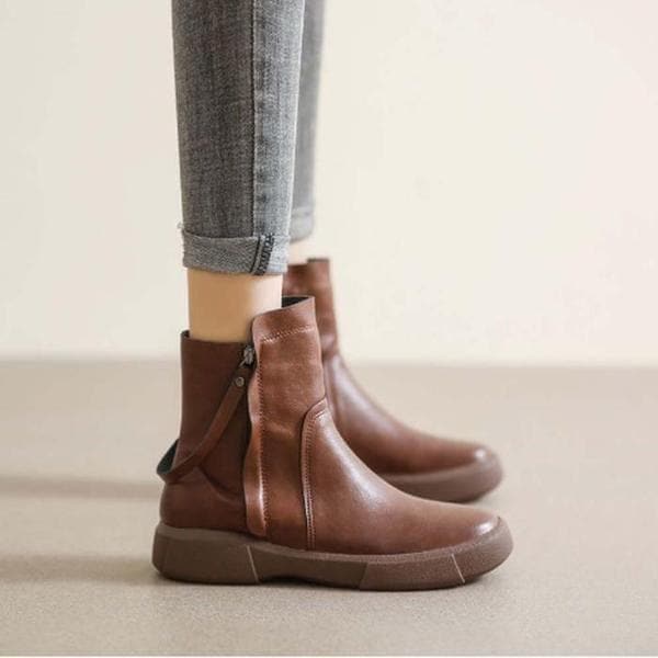 M-071 両サイドジッパー 女性用ブーツ 冬用ブーツ 裏起毛 (S9599098)