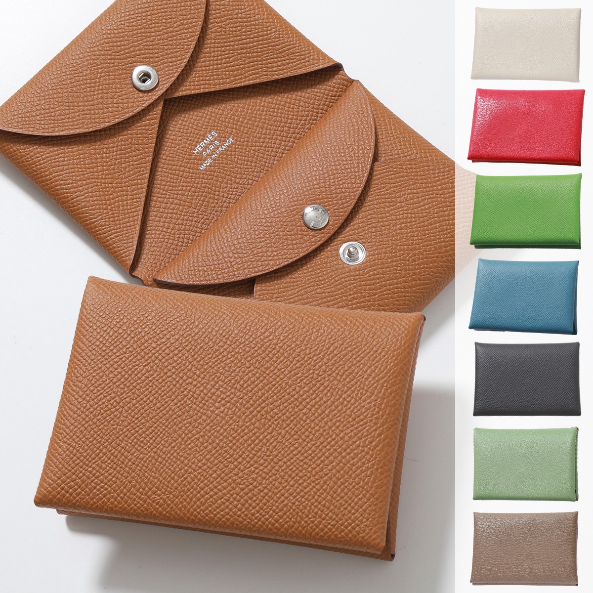 HERMES エルメス コインケース カルヴィデュオ CALVI DUO 083035CK 082977CK 083416CK レザー カードケース ミニ財布 カラー19色