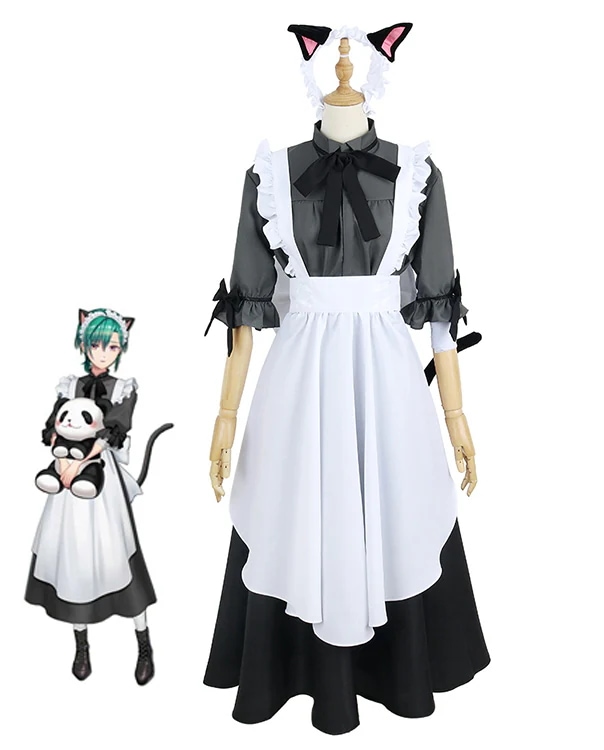 バーチャルYouTuber VTuber にじさんじ所属 緑仙 コスプレ衣装 男女兼用 メイド服