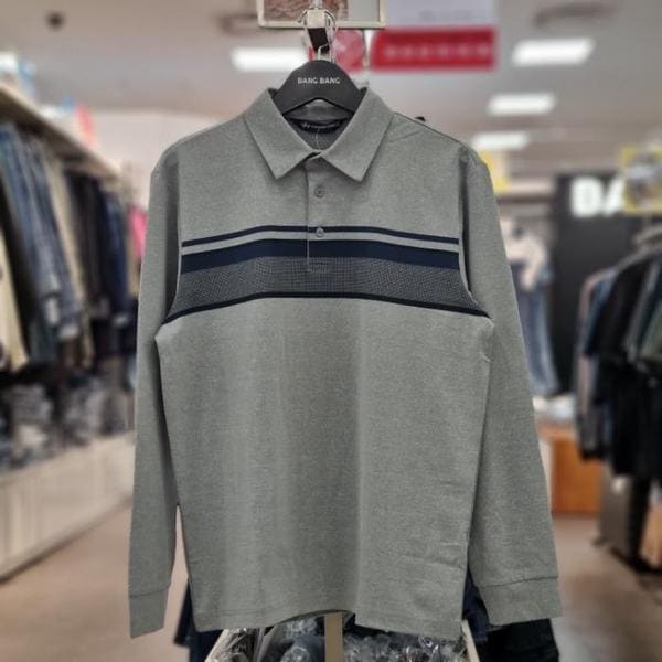 HC21 秋 メンズ カラーネック 長袖 Tシャツ NTL654 (S40932799)