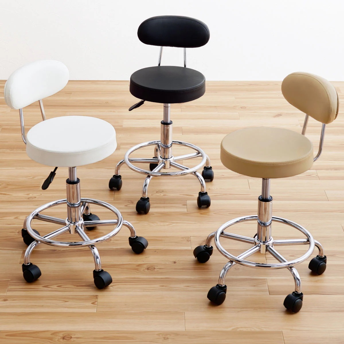 キッチンチェア 昇降式 背もたれ付け外し 2way キャスター 回転 カウンターチェア スツール 椅子 キッチン 高さ調節 レザー調 背もたれ 丸 ラウンドチェア ダイニング 6,787円