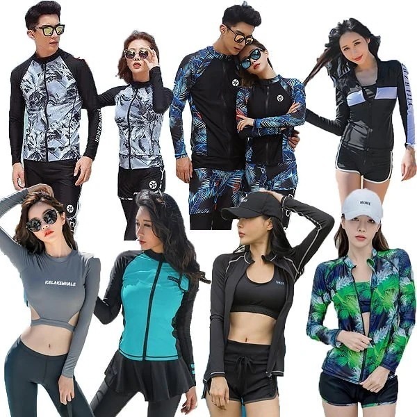 【10点セット】ペアルック 水着レディース水着 長袖 ラッシュガードスポーツ水着フィット