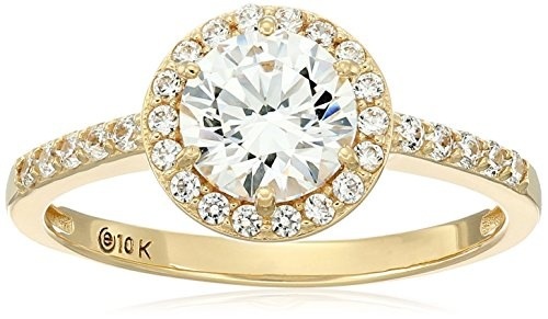 日本最大のブランド Made Gold 10k with 5 Size Ring, Halo Round Zirconia Swarovski 指輪 日本最大のブランド Made Gold 10k with 5 Size Ring, Halo Round Zirconia Swarovski 指輪