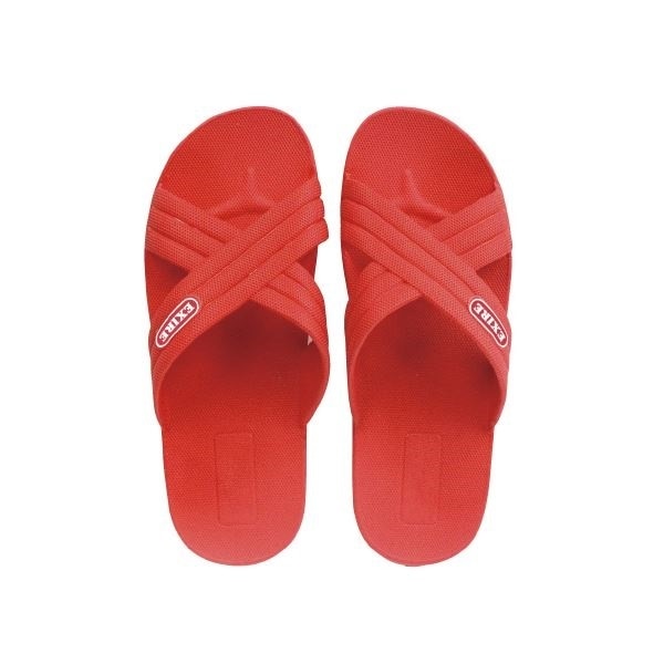 （まとめ）ニッポンスリッパ クロスサンダル レッド L 25.0cm[x10セット]