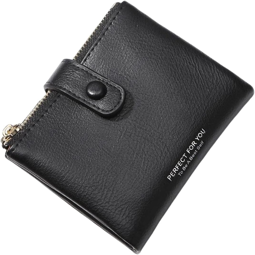 【20%OFFクーポン】ミニ財布 レディース 男女兼用 財布 2つ折り 英字柄 ボタン ファスナー 軽量 大容量 カード入れ 小銭入れ 多機能 取り出しやすい コインケース ウォレット 高級 シンプル