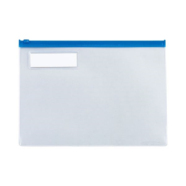 （まとめ） TANOSEE クリヤーケース B5ヨコ青 1枚 [x50セット]