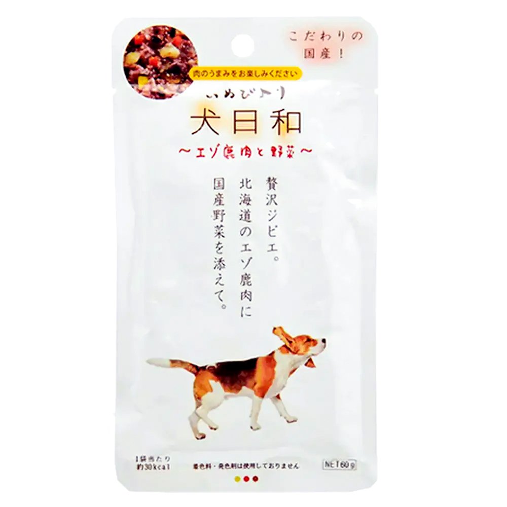 わんわん　犬日和　レトルト　エゾ鹿肉と野菜　６０ｇX６０袋　ＣＲＣ45―08―84―00―00