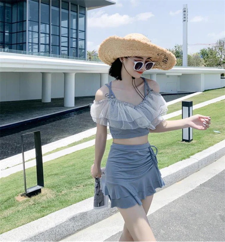 1つ買うと10個無料激安セール 保守的 スリム 韓国 学生 スカート風 スプリット 温泉 水着 セット 13,352円