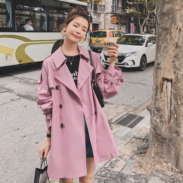 品質一番の アウター レディース トレンチコート ショート丈 ダブルブレスト 無地 秋冬 ボリューム袖 ゆったり トレンチコート サイズ M Www Shred360 Com