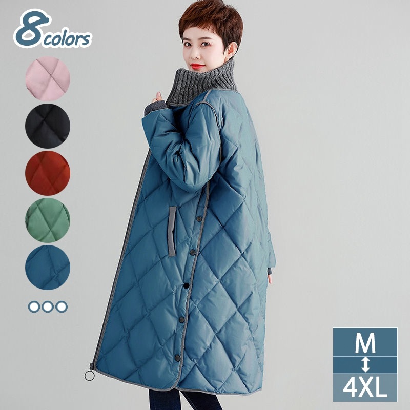 ダウンジャケット レディース 厚手 軽量ダウンジャケット レディースダウン 春秋冬 中綿ジャケット 大きいサイズ 帽子付きジャケット 立ち襟 無地 美シルエット ロング シンプル 冬 パープル 女の子