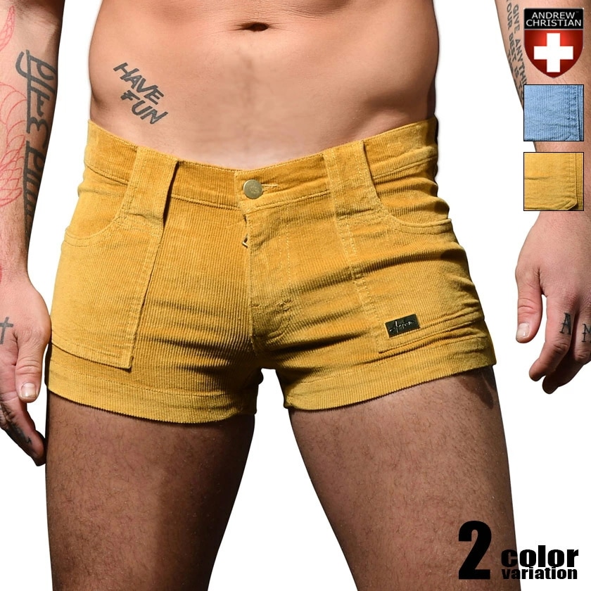 AndrewChristian/アンドリュークリスチャン Queer Castro Capsule Stretch Cord Shorts コーデュロイ ショートパンツ メンズ ボトムス 短パン 1分
