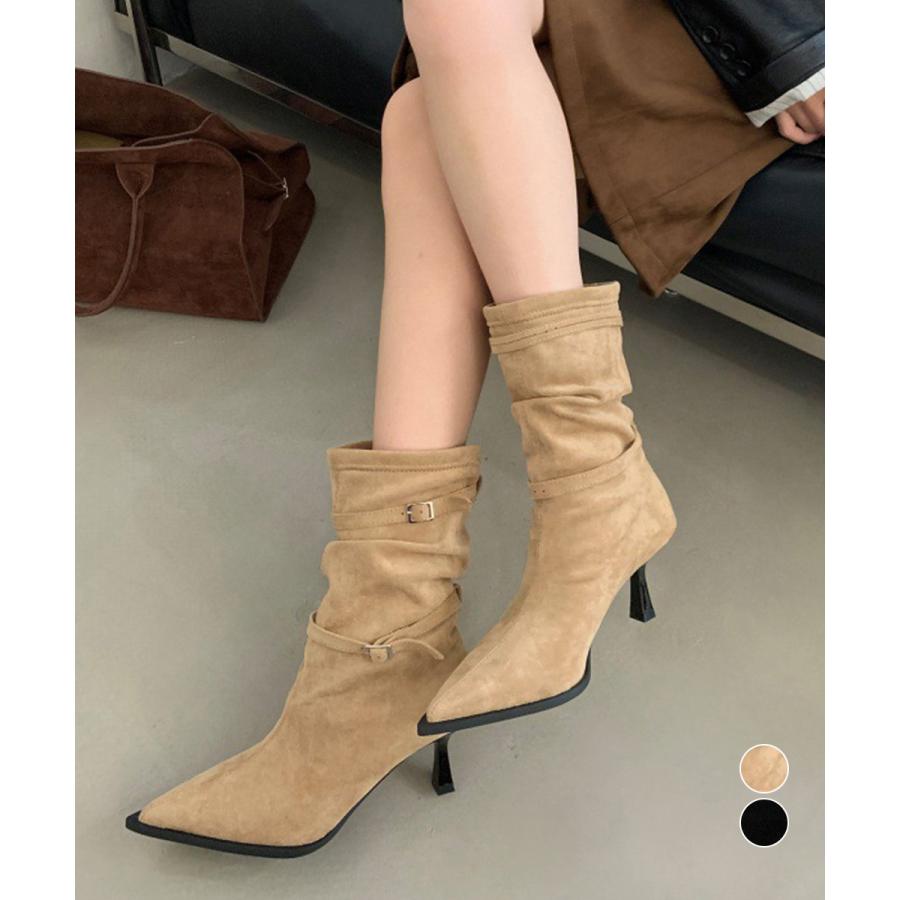 ポインテッドトゥ ブーツ ショートブーツ