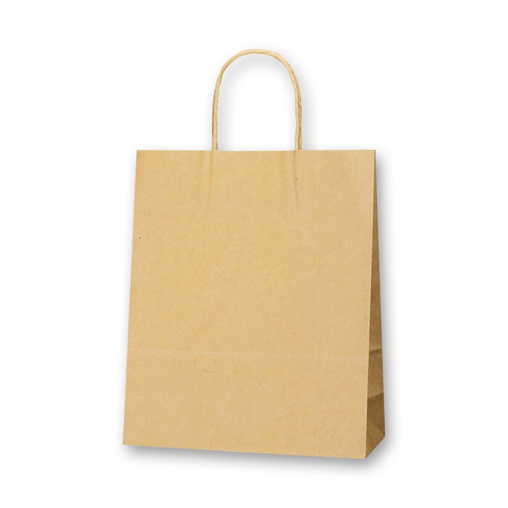シモジマ(Shimojima) ヘイコー 手提 紙袋 25CB S 未晒 クラフト 26x10x31cm 50枚