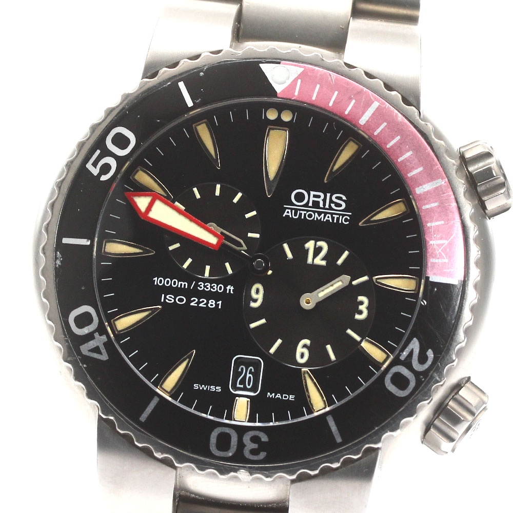 オリス ORIS 649-7541 レギュレーター ダイバーズ デイト 自動巻き メンズ 箱付き_878262【中古】
