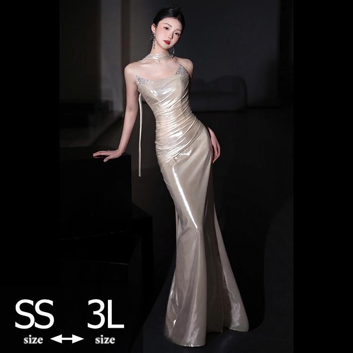 (WJ Fashion)パーテイードレス ロング丈ドレス 肩出し セクシー レディース 着痩せ 発表会 演奏会 二次会 大きいサイズ エレガント 20代 30代 40代 大人