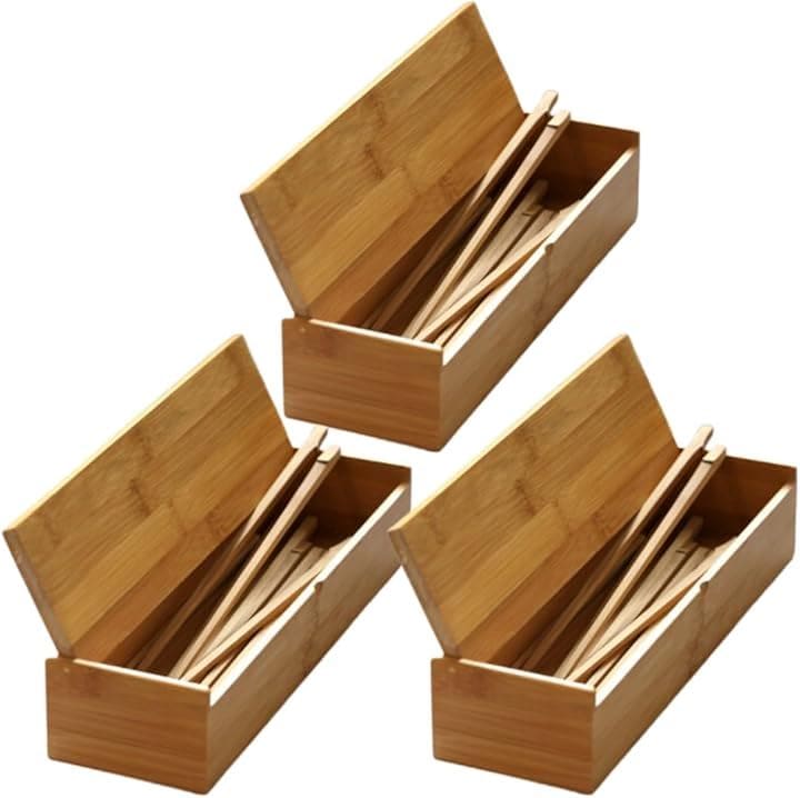 Uccellino 竹製 箸箱 業務用 カトラリーケース 蓋つき 箸入れ 飲食店 卓上用品 店舗 スプーン フォーク